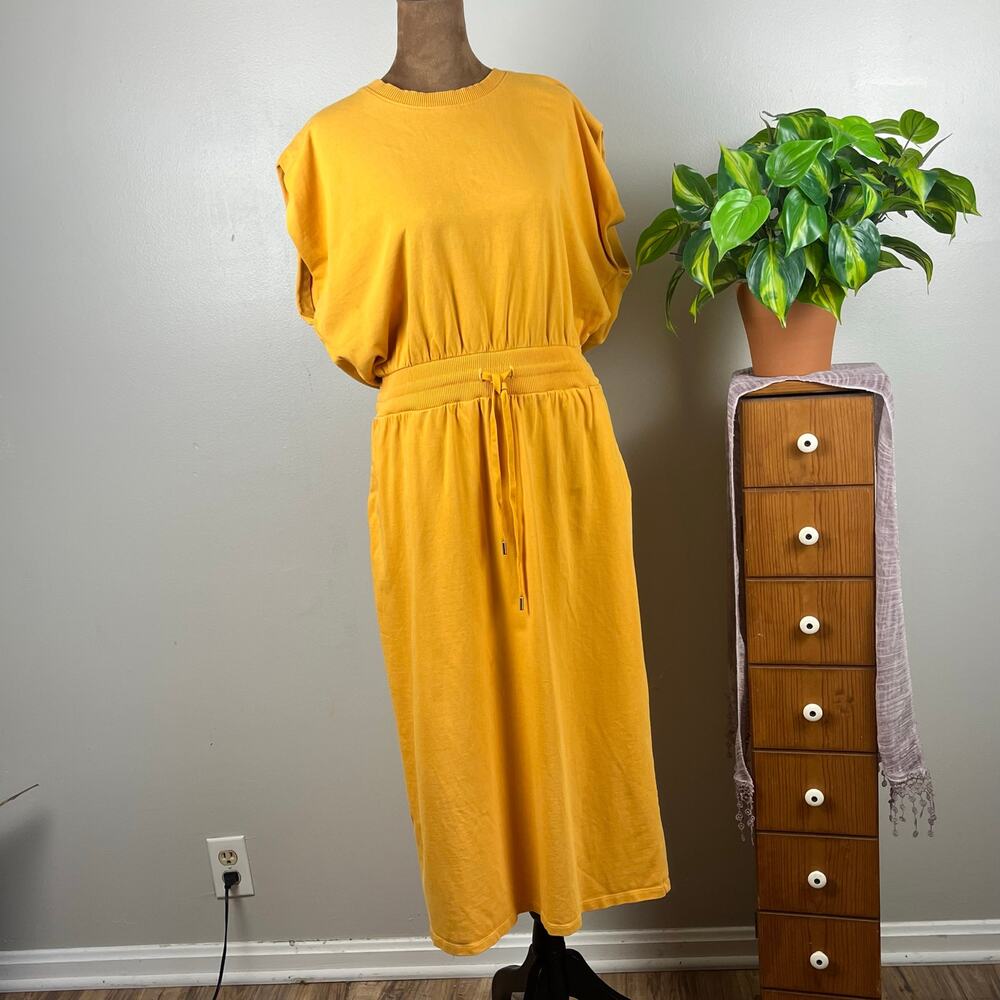 Calia Glowing Umber Sleeveless Extended Shoulder Midi Dress Large